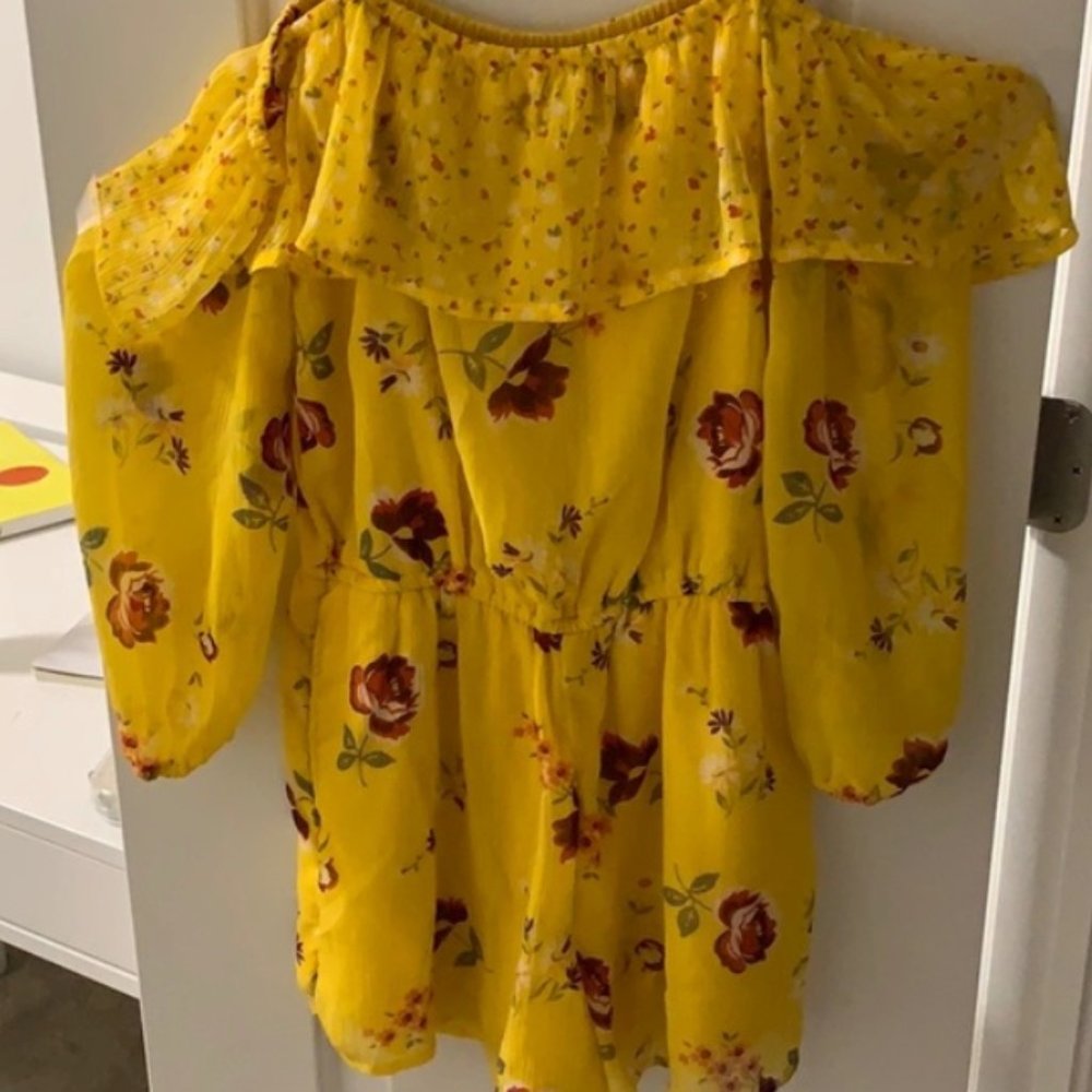 GIRLS Yellow Abercrombie Flower Romper